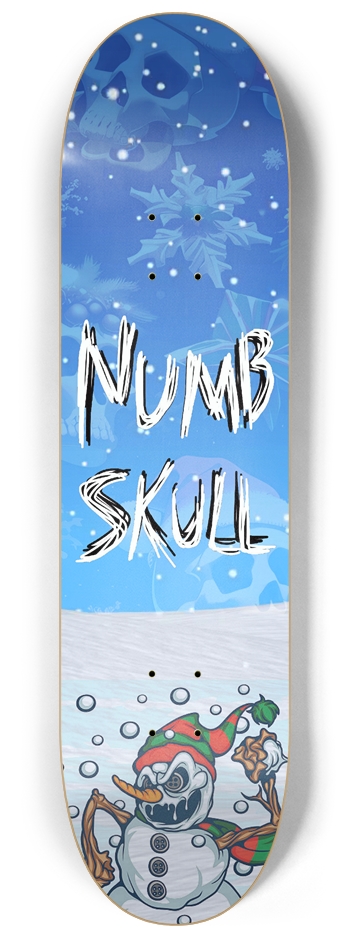 EVIL SNOWMAN- NUMBSKULL WINTER EXCLUSIVE  8-1/4 Skateboard Deck