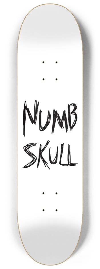 BLACK ON WHITE- NUMBSKULL SKETCH LOGO 8-1/4 Skateboard Deck