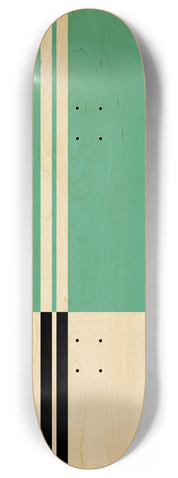 Teal Lined 8 Inch Skateboard Deck