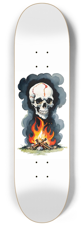 80s Style Trap Skull Burn It Down Trick Deck 8-1/4 Skateboard Deck