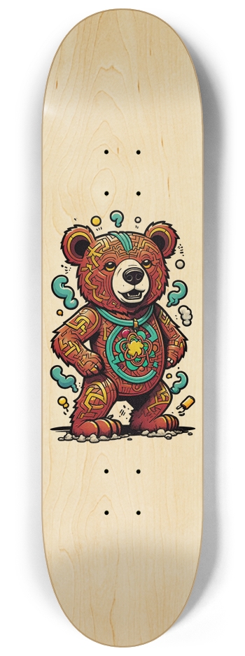 80s Style Cocaine Bear Trap Trick Deck 8-1/4 Skateboard Deck