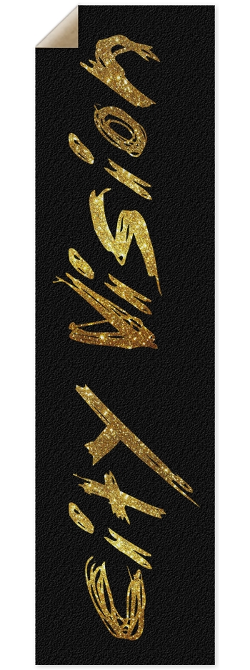 Black & Gold Glitter Name Griptape 9 x 33 Inch Griptape