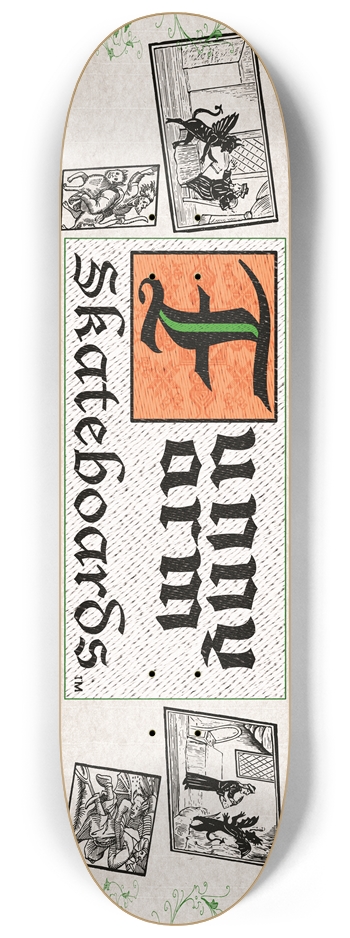 Deal With The Devil 8.25" x 32.25" - Orange 8-1/4 Skateboard Deck