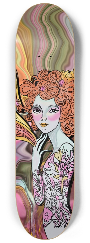Red Headed Fairy Custom 8 1/4” Skateboard 8-1/4 Skateboard Deck