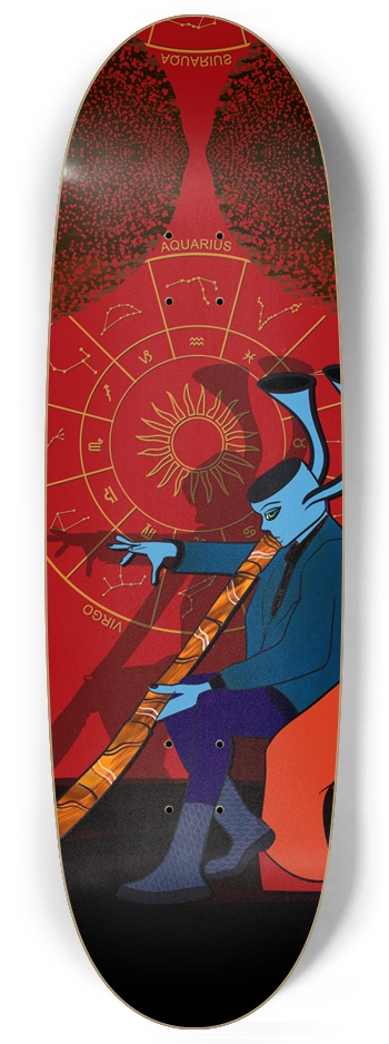 Surreal Whimsical Didgeridoo Custom Skateboard Egg Shape
