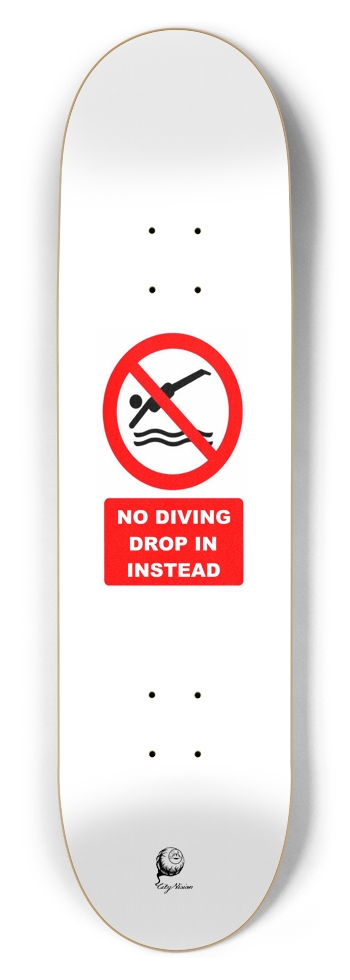 No Diving 8.50 8-1/2 Skateboard Deck