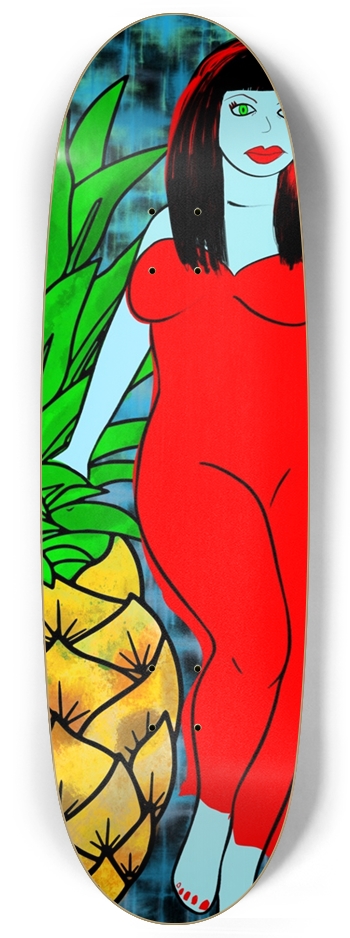 Tropical Pineapple Beauty Custom Skateboard Egg Shape