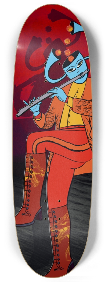 Whimsical Flute Dancer Custom Skateboard Egg Shape