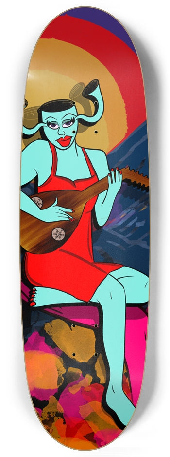 Surreal Sexy Lute Custom Skateboard Egg Shape