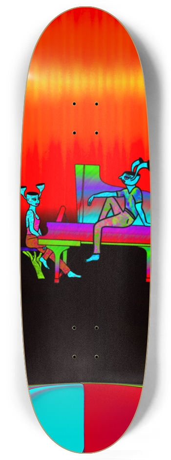 Surreal Musician Duo Skateboard Custom Skateboard Egg Shape
