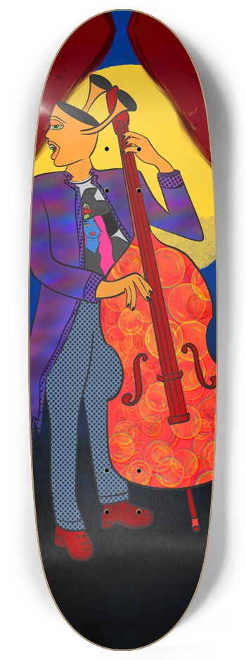 Surreal Upright Bass Custom Skateboard Egg Shape