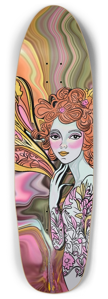 Red Headed Fairy Custom 9" Punk Nose Skateboard Punk Nose Pool Shape