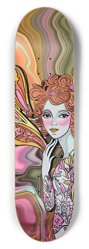 Red Headed Fairy 8 1/2" Popsicle Custom Skateboard 8-1/2 Skateboard Deck
