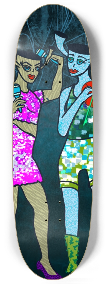 Harmony Duet: Surreal Musician Custom Skateboard Egg Shape