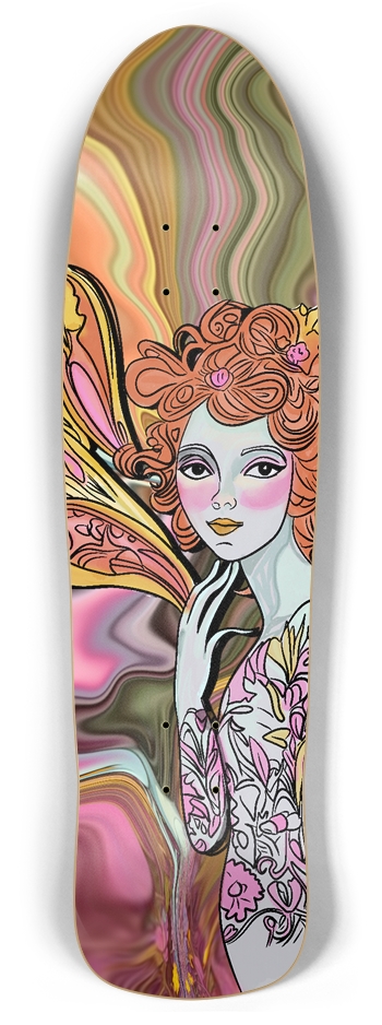 Red Headed Fairy Retro Rocket Custom Skateboard Retro Rocket