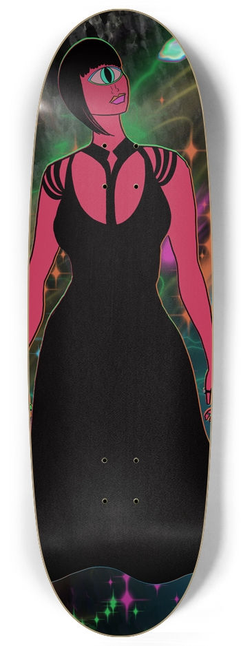 Visionary Alien Cyclops Custom Skateboard Egg Shape