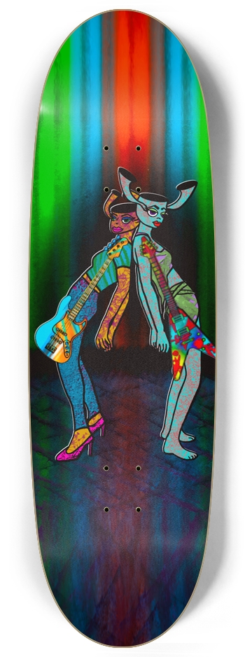 Surreal Guitar Duo Custom Skateboard Egg Shape