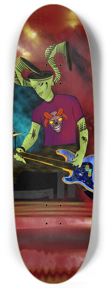 Surreal Rock Bass Custom Skateboard Egg Shape