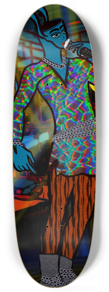 Dreamy Flow: Surreal Rapper Custom Skateboard Egg Shape