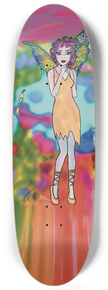 Peachy Dreams: Wings of Verdant Azure Skateboard Egg Shape