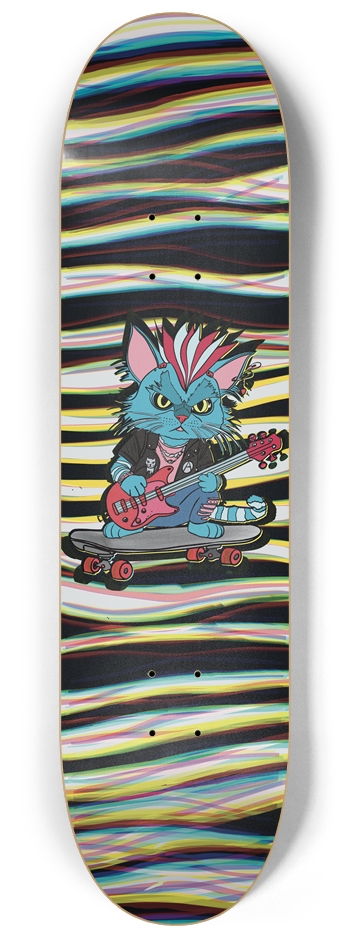 Blue Blitz: Punk Paws Shred Custom Egg Skateboard 8-1/4 Skateboard Deck