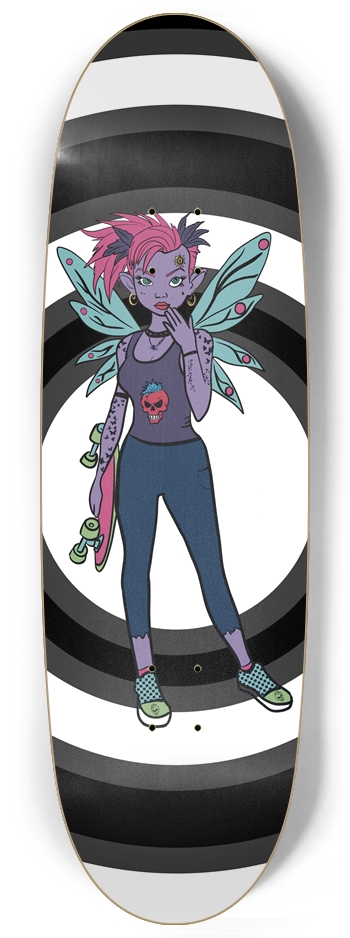 "Punk Pixie: Purple Rebel Custom Skateboard" Egg Shape