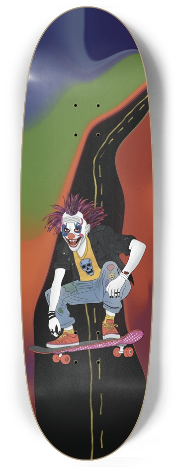 Whimsy Street: Clown Chaos Custom Egg Skateboard Egg Shape