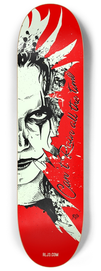 The Crow - Glow in the Dark - Custom Skateboard 8-1/4 Skateboard Deck
