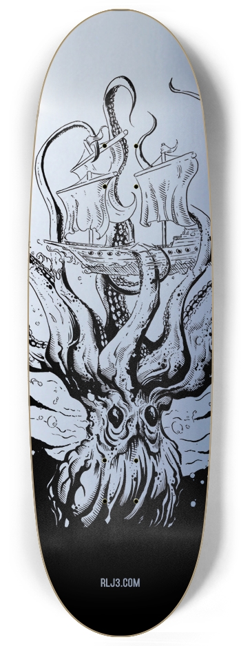 The Kraken - Silver - Custom Skateboard Egg Shape