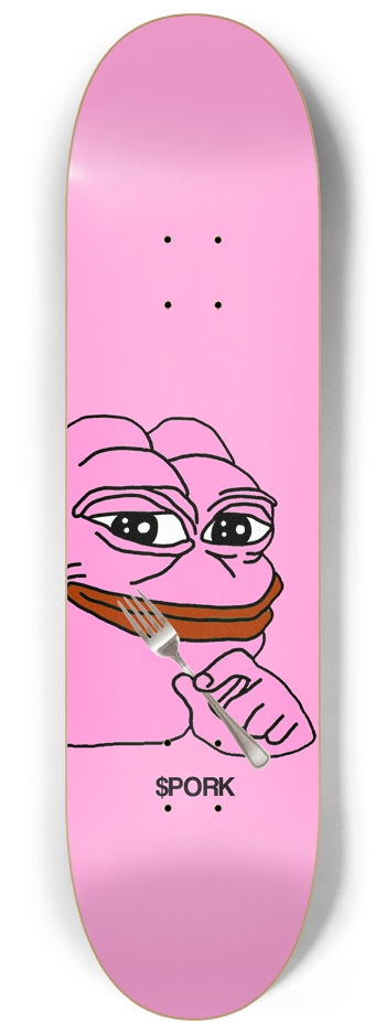Pink Forked Pepe Popsicle 8-1/4 Skateboard Deck