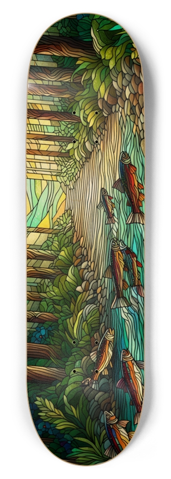 Stained Bass, 8.75" 8-3/4 Inch Skateboard