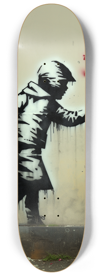 Banksy style flowers for you Skateboard #2 8-1/4 Skateboard Deck