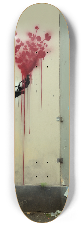Banksy style flowers for you Skateboard #3 8-1/4 Skateboard Deck