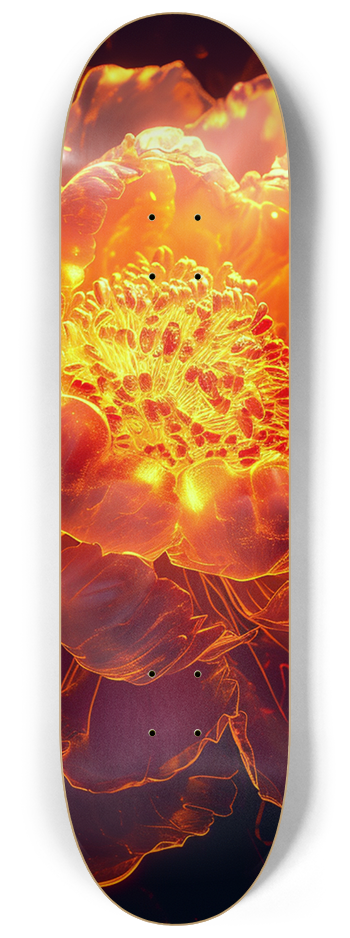 Glow in the Dark 3 decks fire Peony Skateboard #2 8-1/4 Skateboard Deck