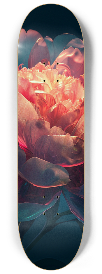 Glow in the Dark Incandescent Peony #2 8-1/4 Skateboard Deck