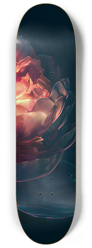 Glow in the Dark Incandescent Peony #3 8-1/4 Skateboard Deck