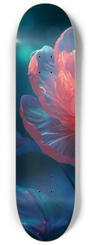 glow in the dark peony #1 8-1/4 Skateboard Deck