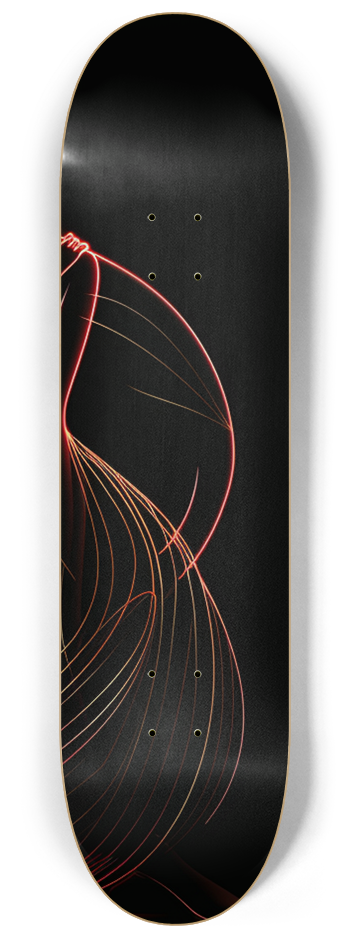 glow in the dark line drawing dancer Skateboard #3 8-1/4 Skateboard Deck