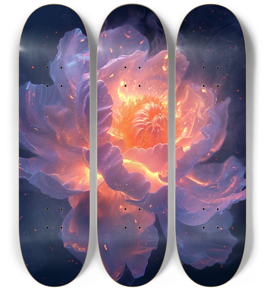 An incandescent peony 3 Deck Wall Series