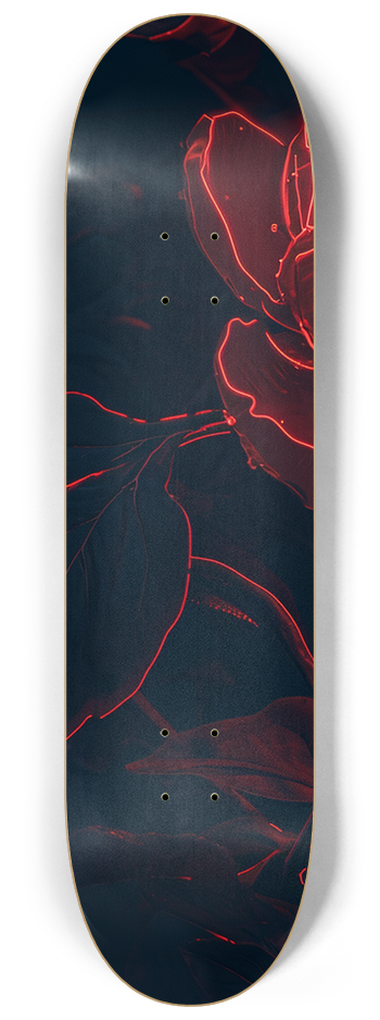 Red Peony Skateboard Series #1 8-1/4 Skateboard Deck