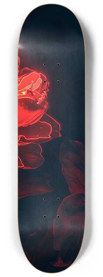 Red Peony Skateboard Series #3 8-1/4 Skateboard Deck