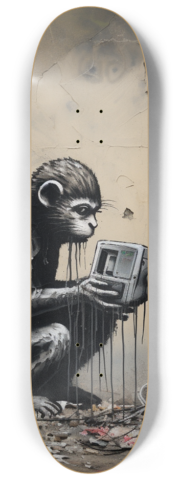 Banksy style "Whats on TV" Skateboard #2 8-1/4 Skateboard Deck