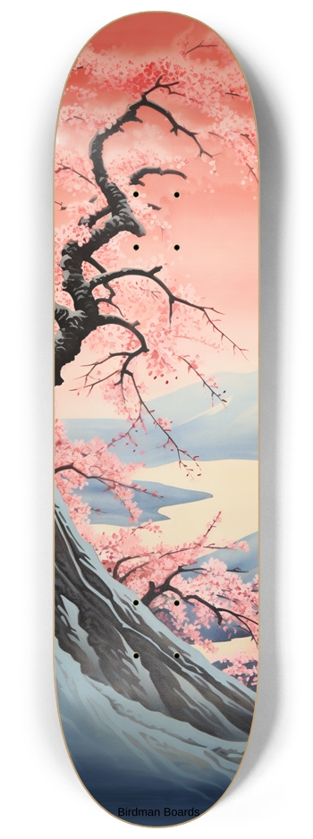 Snow Blossoms Skateboard 8-1/4 Skateboard Deck