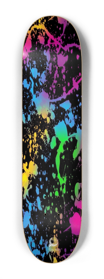Splatter Paint Black Mini 7.25 7-1/4 Mini/Kid Skateboard