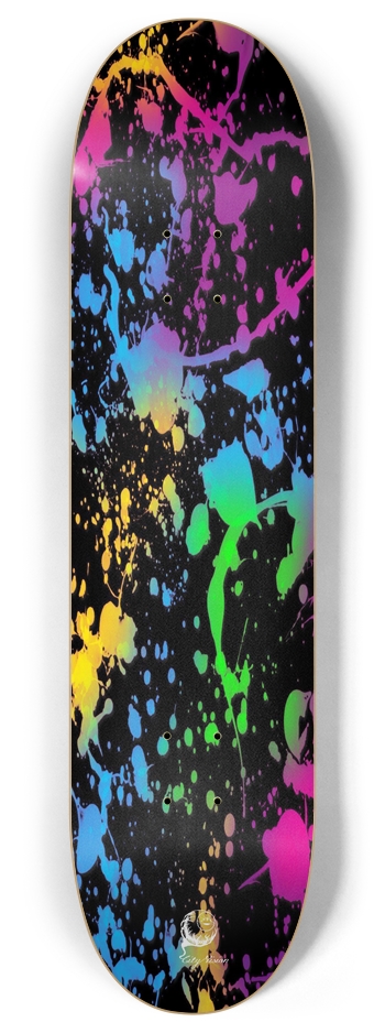 Splatter Paint Black 8.00 8 Inch Skateboard Deck