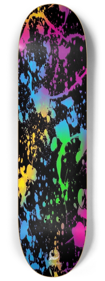 Splatter Paint Black 8.25 8-1/4 Skateboard Deck