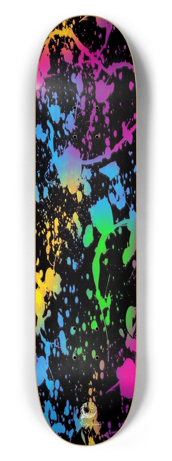 Splatter Paint Black 7.50 7-1/2 Skateboard Deck