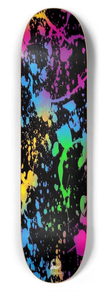 Splatter Paint Black 7.75 7-3/4 Skateboard Deck