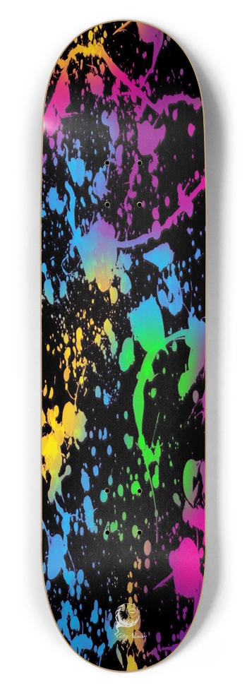 Splatter Paint Black 8.50 8-1/2 Skateboard Deck