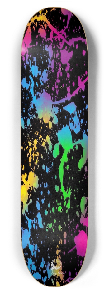Splatter Paint Black 7.87 7-7/8 Skateboard Deck